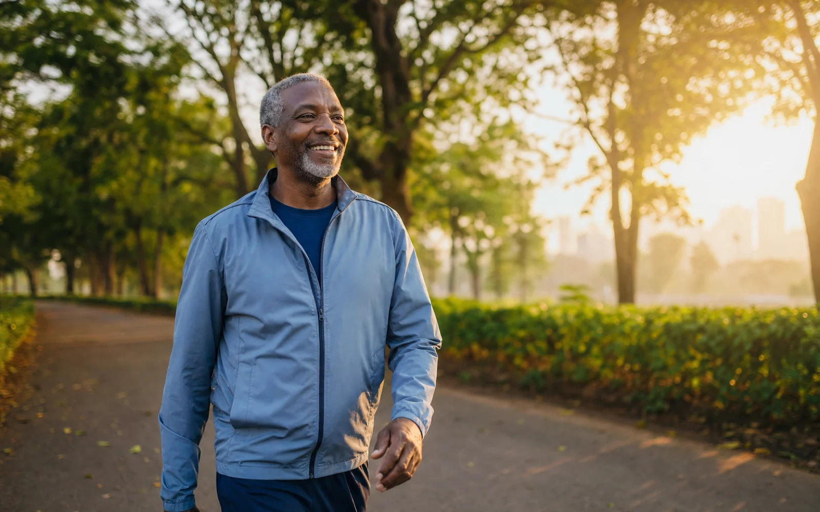 Active older Kenyan man moving comfortably, supported by Bioforce joint capsules